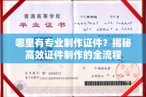 翁源哪里有专业制作证件？揭秘高效证件制作的全流程